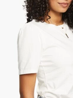 Renuka Puff Sleeve Tee -The Mist Sale Store S20 Renuka Puff Sleeve Tee White Detail