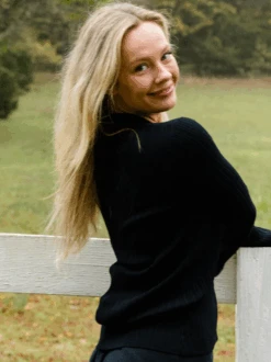 Serena Rib-Knit Cardigan -The Mist Sale Store SerenaCardigan Black ABLE 10