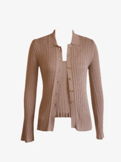 Serena Rib-Knit Cardigan -The Mist Sale Store SerenaCardigan Driftwood Able 8