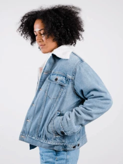 Shannon Sherpa Denim Jacket -The Mist Sale Store ShannonSherpaDenimJacket MediumIndigoWash Able 10