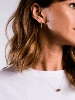 Two-Tone Sphere Drop Earrings -The Mist Sale Store SphereDropEarring GoldSilver ABLE 1