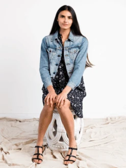 The Naibi Cropped Jacket -The Mist Sale Store TheNaibi DistressedIndigo ABLE 3