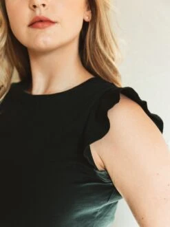 Toni Ruffle Tank 14 Toni Ruffle Tank -The Mist Sale Store ToniRuffleTank Black ABLE 1