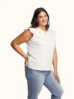 Toni Ruffle Tank 10 Toni Ruffle Tank -The Mist Sale Store ToniRuffleTank White ABLE 4