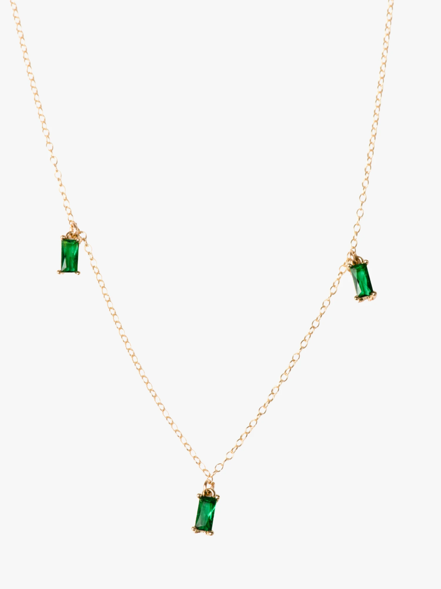 Triple Emerald Drop Necklace 1 Triple Emerald Drop Necklace