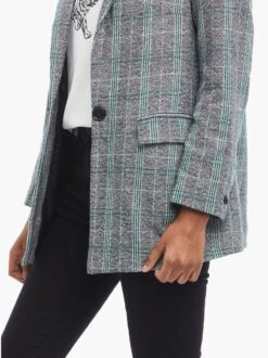 Vaudie Structured Blazer -The Mist Sale Store VAUDIE STRUCTURED BLAZER CLOSE UP SIDE Sized