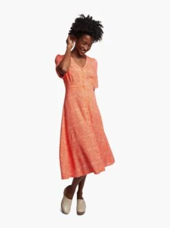 Amelia Button Front Dress -The Mist Sale Store amelia button front dress orange pin dot able 2