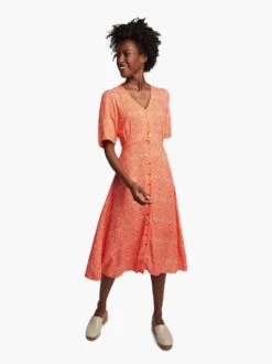 Amelia Button Front Dress -The Mist Sale Store amelia button front dress orange pin dot able