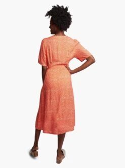 Amelia Button Front Dress -The Mist Sale Store amelia button front dress orange pin dot able 3