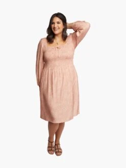 Joyce Smocked Midi Dress -The Mist Sale Store joyce smocked midi dress blush able