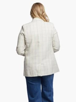 Vaudie Structured Blazer -The Mist Sale Store vaudie blazer cream grid able back